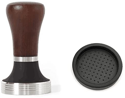 Orolotay Kaffee Tamper mit Walnussgriff 51 Mm, Espresso Hand Tamper 51 Mm, Espresso Kaffee Tamper Aus Edelstahl 304 mit Matte