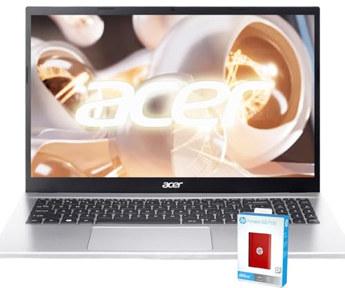 Acer Aspire 3 Laptop | 15.6 FHD (1920 x 1080) Display | AMD Radeon | AMD Ryzen 8-Core 7-5700U | 32GB RAM | 1TB SSD (512GB PCIe SSD with HP P500 512GB Portable SSD) | WiFi-6 |
