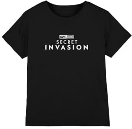 Secret Invasion Boys Logo Unisex Kids T-Shirt, Black, 7-8 Years UK