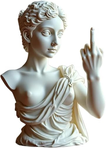 Anshka Unapologetic Venus The Middle Finger Statue Rebellisch Kühne Moderne Kunst Dekor Einzigartige Dekorative Harz Kunst Statue Geschenk für Moderne Rebellen Römische Mythologie Ornament für