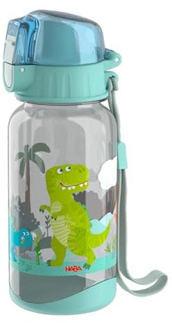 HABA Trinkflasche Dino – Kinder-Wasserflasche 400 ml, BPA-frei, mit Trageschlaufe & großer Öffnung, leicht & auslaufsicher, ab 12 Monaten – 2012444005