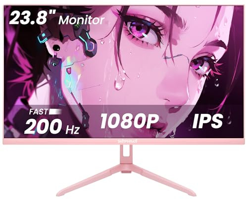 SKitphrati - 24 Gaming Monitor, 200Hz Refresh Rate, FHD 1080p Resolution, Fast IPS Panel, 1ms, GTG, Response Time, Adaptive Sync, Speakers
