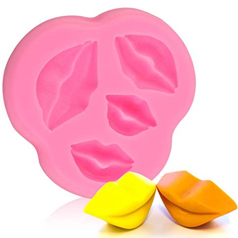 Cake Mold, Homemade Cartoon Silicone Mold Lips Shape Baking Tool Baking Pans Fryer Cakes Cheese DIY Bread Accessories for Kitchen Party (Pink)
