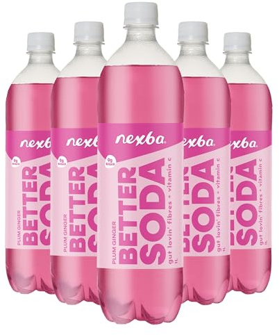Nexba Plum Ginger Better Soda 1 L Bottles (Pack of 6)