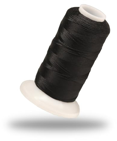 Lialina Nähgarn 100% Polyester/Extra starkes Garn 250m / Ledergarn für dicke Stoffe/OEKO-TEX zertifiziert/Stärke 30 / robuster Zwirn (Schwarz)