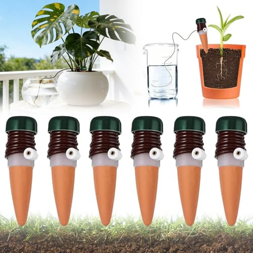 6 pezzi Distributore di acqua per piante d'appartamento, Distributore Automatico di Acqua per Fiori e Piante, Erogatore d'Acqua Automatico per Piante e Fiori Adatto Per Piante Da Esterno e Da Interno