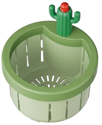 Cactus Kitchen Sink Strainer Basket, Green Cactus Sink Strainer Basket | Press to Open Sink Drain Basket Food Catcher for Kitchen Sink, Cactus Kitchen Sink Drain Strainer for Efficient Draining