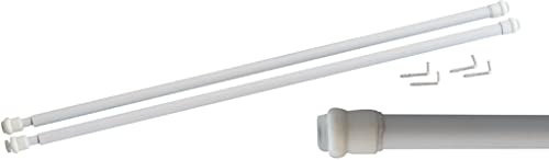 MAURER - Barra Visillo Extensible 36/64 cm. con Muelle Presion, Soportes y Ventosas (2 Piezas)