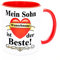 Mein Sohn Name ist der Beste Tasse Personalisiert Geschenk Geburtstag Weihnachten Valentinstag Nikolaus Ostern Becher mit Herz Lieblings von Kind Dankeschön Hdl Welt Spruch Mutter Vater Mama Papa