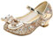 mama stadt Scarpe Principessa Bambina Scarpe Bimba Tacco Scarpe Glitterate Tacchi Ragazza Scarpe Cosplay Principessa con Paillettes Scarpe Eleganti Bambina per Cerimonia Festa, Dorato/ 27