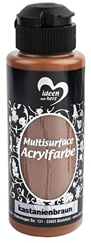 Ideen mit Herz Acrylfarbe Multisurface | Universalfarbe auf Wasserbasis | 120ml (kastanienbraun)