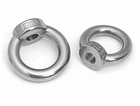 Packung mit 2 M12-Augenmuttern, Hochleistungs-Augenmutter aus Edelstahl 304