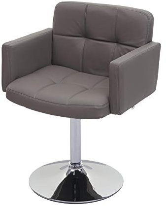 Mendler Esszimmerstuhl Orlando, Küchenstuhl Drehstuhl Stuhl, Kunstleder Chrom - Taupe-grau