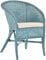 Korb-Outlet Klassischer Rattan Club-Sessel inkl. Polster Beige Rattansessel Flechtsessel (Blau)