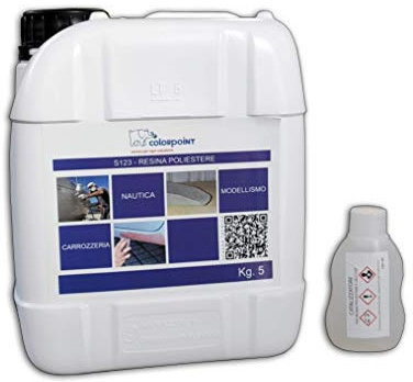 Resina poliestere 5 KG + Catalizzatore per automobili barche carrozzeria camper