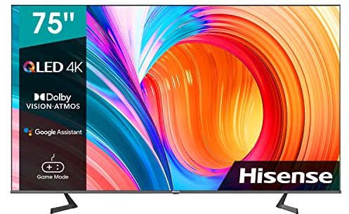 Hisense 75A76GQ QLED 4K Smart TV - 190,5 cm (75 Zoll) Dolby Vision & Atmos/ 60Hz Panel/Game Mode/UHD AI Upscaler/HDR10+/DVB-C/S/ S2/ T/ T2/WiFi/Bluetooth/Alexa/Google Assistant/anthrazit