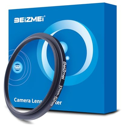 37 mm auf 52 mm Ringe Filter-Adapter kompatibel mit Allen 37 mm Objektiven mit 52 mm UV, ND, CPL, Filter, 37 mm Lens to 52 mm Ringfilter