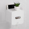 YOHOM Adhesive Toilet Paper Roll Holder Bathroom Wall Mounted White Pet Proof Toilet Paper Holder Plastic Waterproof Toilet Tissue Holder with Cover