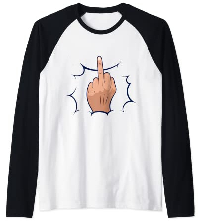 Mittelfinger Comic T-Shirt Stinkefinger Hoodie Pop Art Raglan