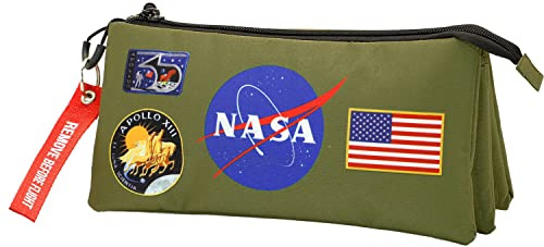 NASA Khaki-FAN Dreifach Federmäppchen, Mehrfarbig