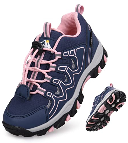 UOVO Turnschuhe Mädchen Wanderschuhe Sneakers Kinder Trekking Schuhe Outdoor Sportschuhe Laufschuhe Blaupink Gr.38