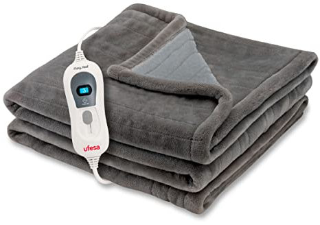 Ufesa Softy Fleece Elektrische Thermodecke, 150 x 100 cm, 120 W, Ultraweich, 3 Temperaturstufen, automatische Abschaltung, waschbar