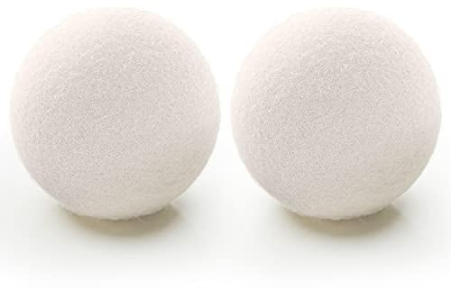 Tumble Dryer Balls 100% Natural Wool Balls for Laundry - Fabric Softener Reusable Drying Balls Hypoallergenic Eco Friendly and Energy Efficient | Pack of 2