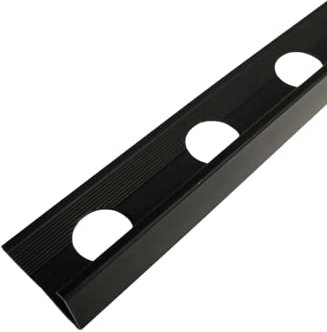 10 x Matt Black Metal 12mm Tile Trim