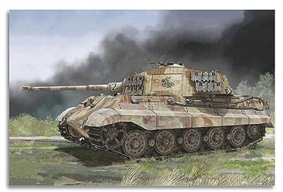 WWII Poster Nazi Deutschland Schwerer Panzer Tiger II dekoratives Gemälde Leinwand Kunst Bild 60 x 90 cm