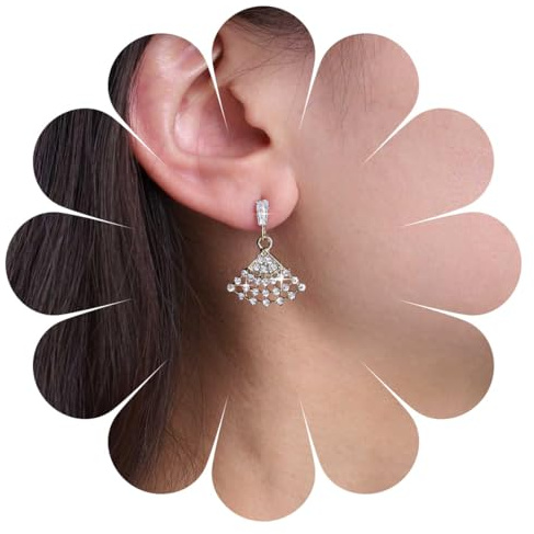 Inilbran Boho Kristall Sektor Baumeln Ohrringe Vintage Cz Fan Drop Ohrringe Gold Kleine Fan Ohrstecker Personalisierte Sektor Fan Ohrringe Schmuck Für Frauen Und Mädchen