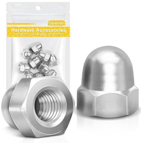 Caianwin M8 - Tuercas ciegas hexagonales con cabeza de cúpula de acero inoxidable, 20 unidades
