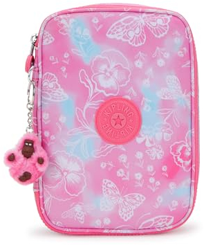 Kipling 100 PENS Grand étui à crayons, pochettes, étuis, Garden Clouds (Rose)