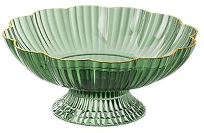 Baoblaze Fruit Serving Bowl with Draining Holes Fruit Holder Farmhouse Decorative Pedestal Bowl for Table Countertop Office, Green