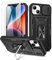 Doeshine for iPhone 14/13 Case, 2 Pack Tempered Glass Screen Protector, Built-in 360° Rotate Ring Kickstand & Slide Camera Cover, Shockproof Military Drop Protection Heavy Duty Cases (Black)