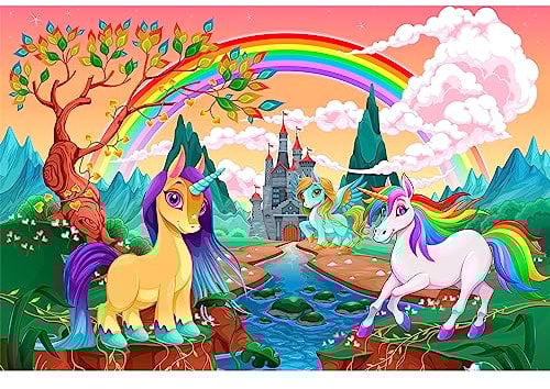Jigsaw Puzzles for Kids, 100 Piece Jigsaw Puzzles for Children Rainbow and Castle 6 Year Old Boys Girls Gifts Birthday, Gifts for Her,100 Pieces