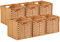 Mangata 28 cm Storage Cube Boxes for 30 cm Closet, Rattan Effect Storage Baskets, Wicker Woven Polyrattan Material Closet Organizer, 28x28x28 cm, Anti-Mould, Easy to Clean(Popcorn, 6 Pack)