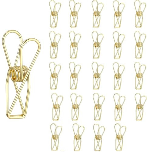 25Pezzi Mollette in Acciaio Inox per Stendibiancheria, Mollette multiuso Clip, per Fatture Mollette per Uso in Ufficio, a Scuola, a Casa e per Affari