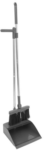 FRCOLOR Soft Broom and Dustpan Set for Home Long Handle Floor Sweeper Trash Bin for Kitchen and Garage Cleaning