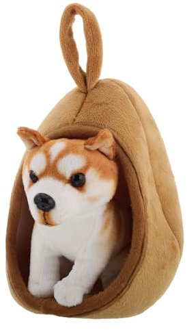 DECHOUS 1 Satz Hundehausspielzeug -hundehütte Große Hundehütte Nettes Hund Ausgestopft Kuscheltier Kätzchen Süßes Stofftier Süße Kuscheltiere Stofftier Hund Plüsch Light Brown