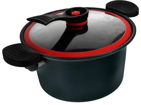 FUNNETOYU Olla multifuncional presión inoxidable inducción Horno fabricante de sopa pequeño olla a presion Sopa de cocina Pot de guiso con tapa bote sin palo hierro refinado Verde oscuro