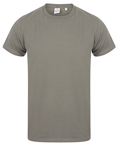 Skinni Fit Men Mens Feel Good Stretch Short Sleeve T-Shirt (2XL) (Khaki)