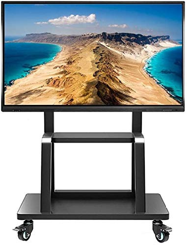 Supporto TV resistente su ruote, per TV a schermo piatto da 55-95 pollici, per fiere, uffici, palestre e camere da letto, supporta fino a 155 kg, design a movimento completo
