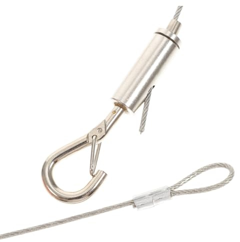 Toddmomy 2 pièces Câble Suspension Acier Inoxydable Corde Réglable pour Accrocher Cadres Miroirs Lampes et Décoration Intérieure Extérieure Lot