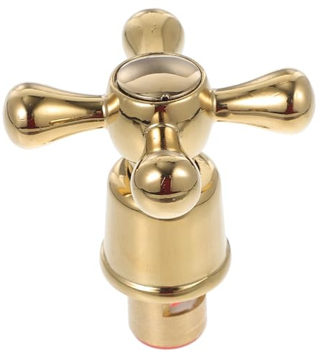 Baluue 1/2 Inch Hot Cold Faucet Knob Handle Replacement Tap Head Cross Hand Wheel for Basin and Kitchen Sink, Victoria Style Faucet Handles for Shower and Sink Taps Random Color
