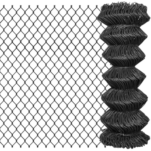 QJBSAVVA Maschendrahtzaun 15 m x 1 m grau PVC-beschichteter Stahl 60 x 60 mm Maschen robust gegen Witterung für Garten Hof als Hühnerzaun Hundezaun Weidezaun geeignet