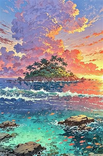 Jigsaw Puzzles for Adults 5000 Landscape Islands Ocean, Puzzle Games, Impossible Puzzle, Puzzles for Adults 5000 Pieces for Wall Decoration and Gifts, 61 x 41.3 inch