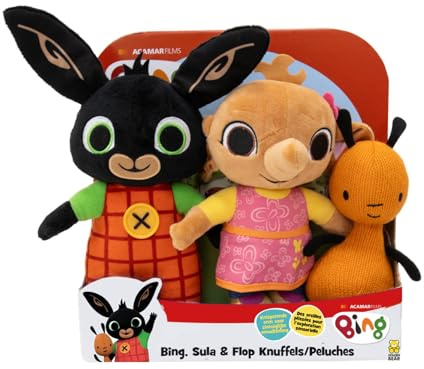 Bing Kuschelset Plüsch Bing, Flop und Sula - weiche Plüschtiere Spielzeug
