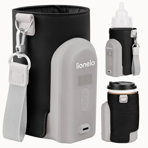 LIONELO Thermup Go Evo Tragbarer Babyflaschenwärmer hält Flüssigkeiten warm | 5 Betriebstemperaturen von 38 bis 50o C, USB-C Aufladung, bis zu 9 Stunden Betrieb, LCD Display