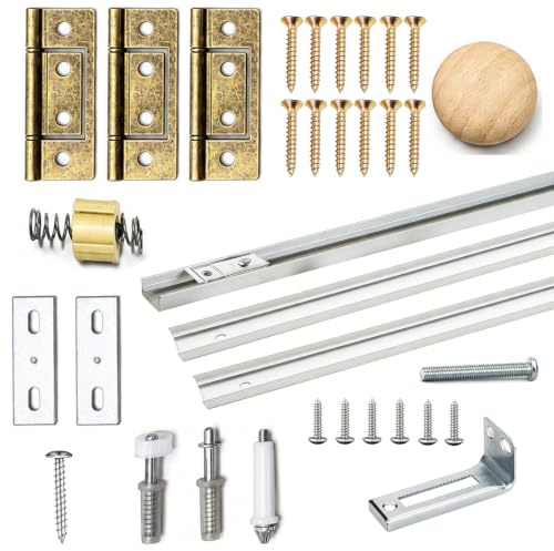 Icetop Bifold Door Hardware Repair Tool Kit, Bifold Closet Door Track Set | 36 Inch With Complete Repair Tool Components Sturdy Stainless Steel Nylon for Smooth Silent Operation