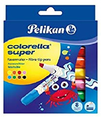 Pelikan 804905 Fasermaler Colorella Super mit Keilspitze, 8 Farben